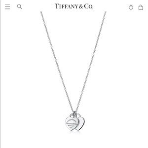 Tiffany & Co. Return to Tiffany. Double Heart Tag Pendant *ONLY* Sterling Silver